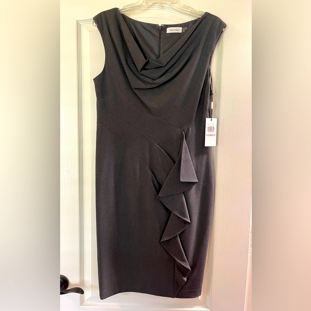 Calvin Kline Gray Sleeveless Dress NWT Size 10